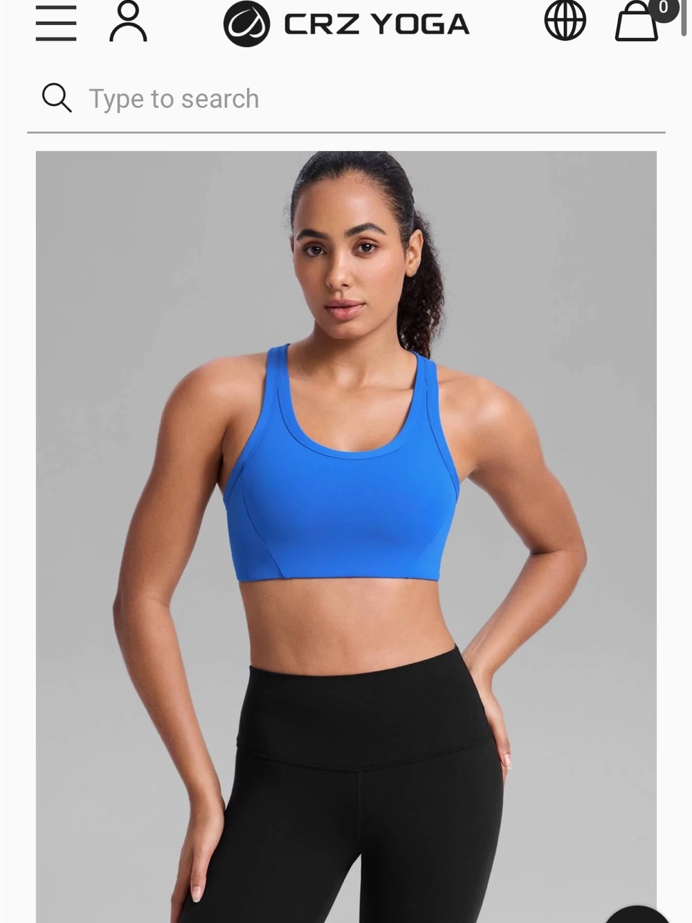 CRZ YOGA Royal Blue Racerback Sports Bra